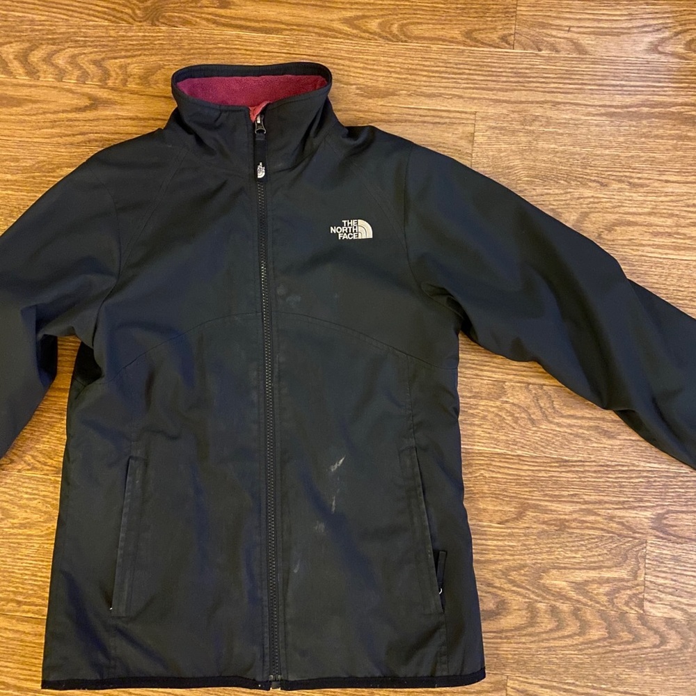 The North Face black rain jacket